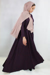 Dark Purple Wide-Hem Tail Dress - Nur Shop