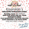 Top Ten Reasons to join us at the Welcome Ramadan Bazaar!