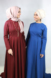 Blue Wide-Hem Tail Dress - Nur Shop