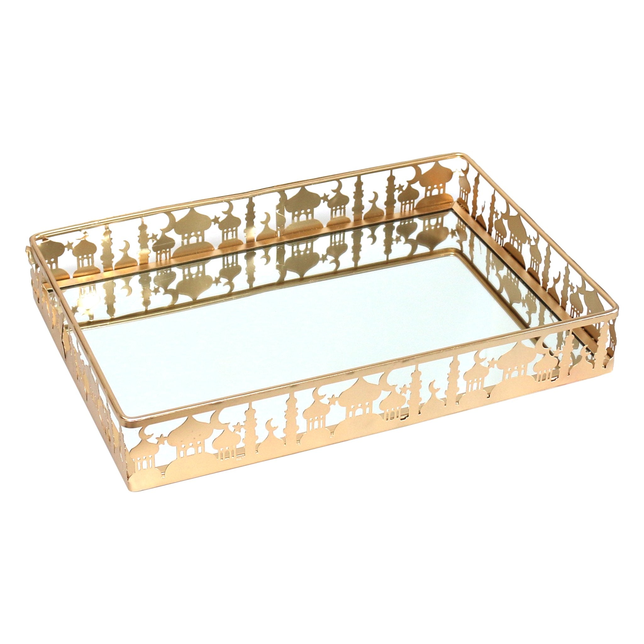 Gold Mirrored Masjid Tray